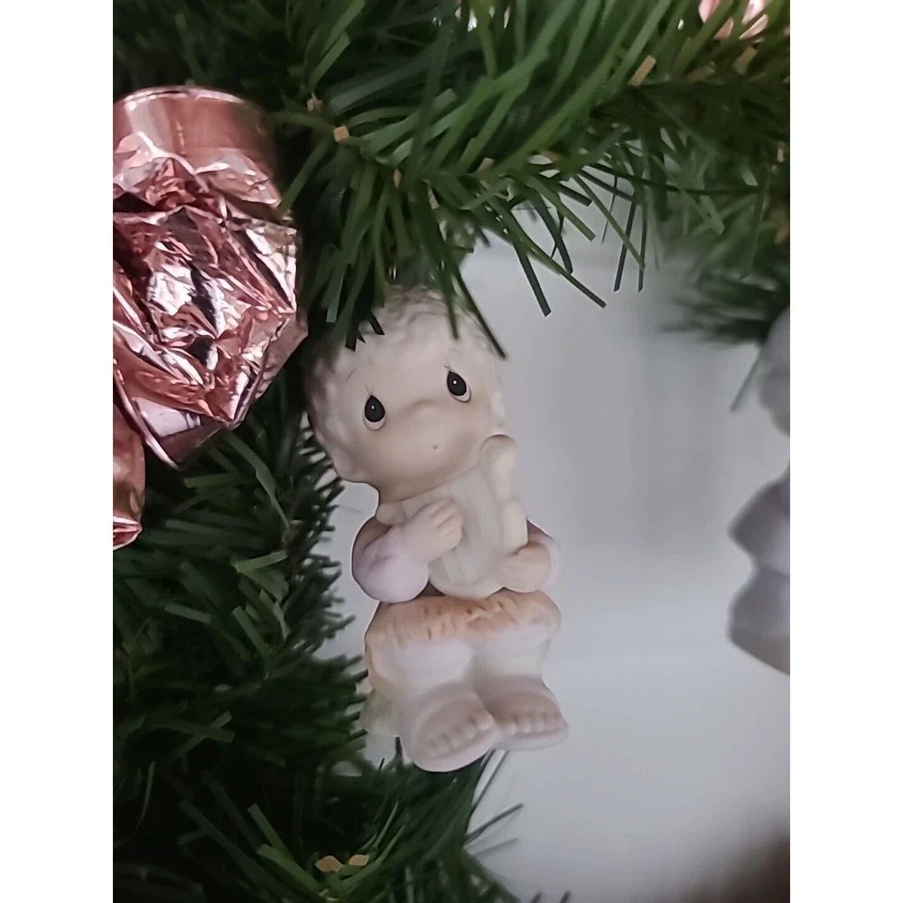 Vintage Precious Moments Handmade Christmas Wreath